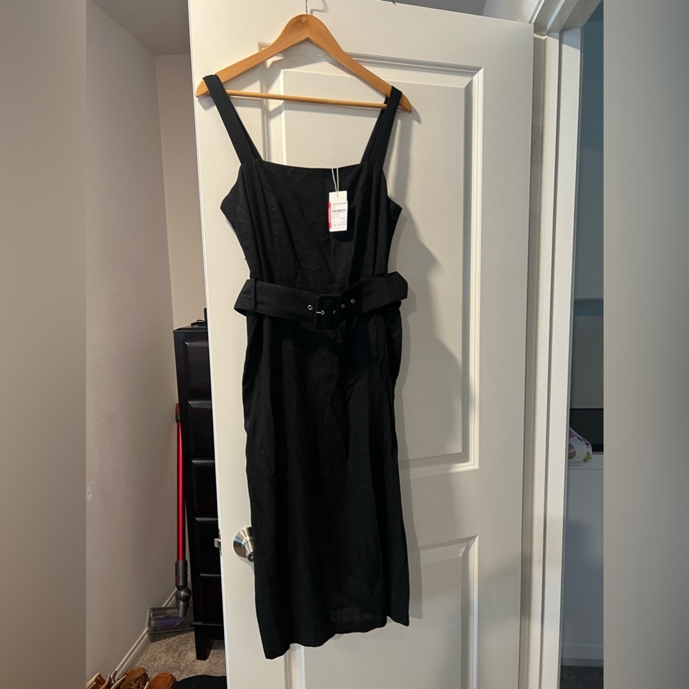 Brand new with tags attached Re:named Black dress size large with belt
